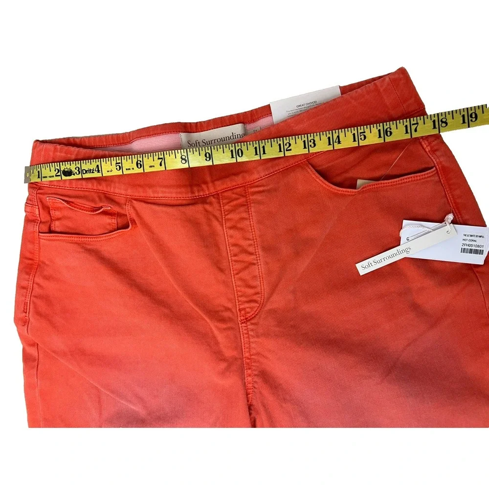 NWT Soft Surroundings the Ultimate Straight Leg Crop Pant Orange SZ L 14/16